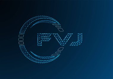 FVJ düşük poli harfli logo vektör tasarımı. FVJ düşük poli logo tasarımı. 