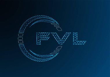 FVL düşük poli harfli logo vektör tasarımı. FVL düşük poli logo tasarımı. 