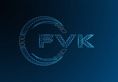 FVK düşük poli harfli logo vektör tasarımı. FVK düşük poli logo tasarımı. 