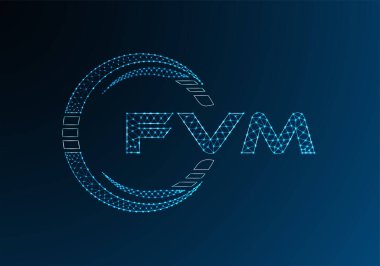 FVM düşük poli harfli logo vektör tasarımı. FVM düşük poli logo tasarımı. 