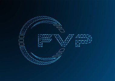 FVP düşük poli harfli logo vektör tasarımı. FVP düşük poli logo tasarımı. 