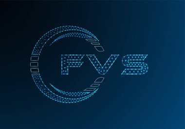 FVS düşük poli harfli logo vektör tasarımı. FVS düşük poli logo tasarımı. 