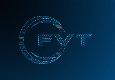 FVT düşük poli harfli logo vektör tasarımı. FVT düşük poli logo tasarımı. 