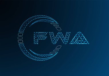 FWA düşük poli harfli logo vektör tasarımı. FWA düşük poli logo tasarımı. 