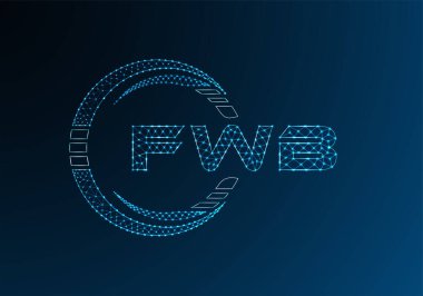 FWB düşük poli harfli logo vektör tasarımı. FWB düşük poli logo tasarımı. 