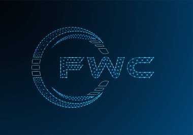 FWC düşük poli harfli logo vektör tasarımı. FWC düşük poli logo tasarımı. 