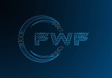 FWF düşük poli harfli logo vektör tasarımı. FWF düşük poli logo tasarımı. 