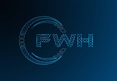 FWH düşük poli harfli logo vektör tasarımı. FWH düşük poli logo tasarımı. 