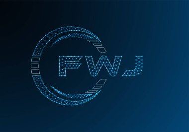FWJ düşük poli harfli logo vektör tasarımı. FWJ düşük poli logo tasarımı. 