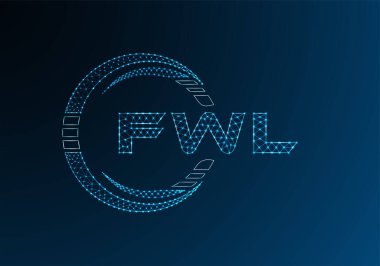 FWL düşük poli harfli logo vektör tasarımı. FWL düşük poli logo tasarımı. 