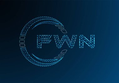 FWN düşük poli harfli logo vektör tasarımı. FWN düşük poli logo tasarımı. 