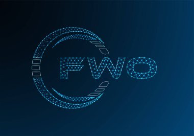 FWO düşük poli harfli logo vektör tasarımı. FWO düşük poli logo tasarımı. 