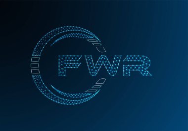 FWR düşük poli harfli logo vektör tasarımı. FWR düşük poli logo tasarımı. 