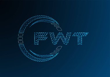 FWT düşük poli harfli logo vektör tasarımı. FWT düşük poli logo tasarımı. 