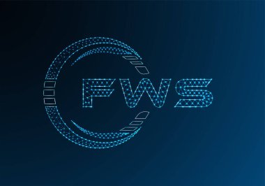 FWS düşük poli harfli logo vektör tasarımı. FWS düşük poli logo tasarımı. 