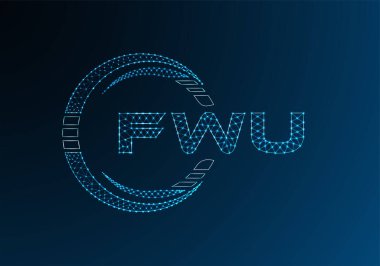 FWU düşük poli harfli logo vektör tasarımı. FWU düşük poli logo tasarımı. 