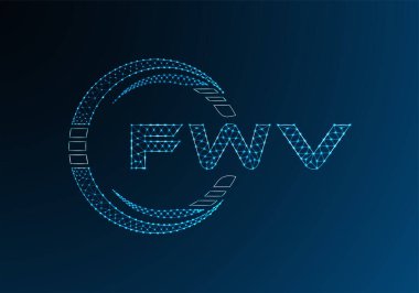 FWV düşük poli harfli logo vektör tasarımı. FWV düşük poli logo tasarımı. 
