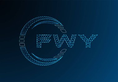 FWY düşük poli harfli logo vektör tasarımı. FWY düşük poli logo tasarımı. 