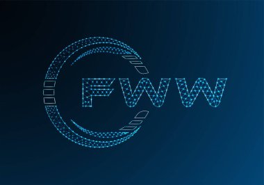 FWW düşük poli harfli logo vektör tasarımı. FWW düşük poli logo tasarımı. 