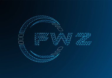 FWZ düşük poli harfli logo vektör tasarımı. FWZ düşük poli logo tasarımı. 
