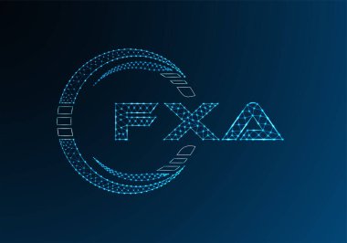 FXA düşük poli harfli logo vektör tasarımı. FXA düşük poli logo tasarımı. 
