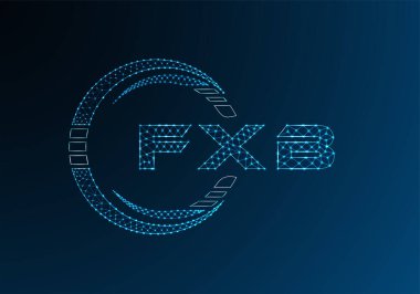 FXB düşük poli harfli logo vektör tasarımı. FXB düşük poli logo tasarımı. 
