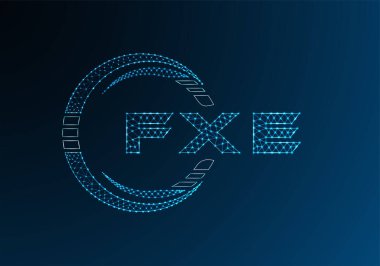 FXE düşük poli harfli logo vektör tasarımı. FXE düşük poli logo tasarımı. 