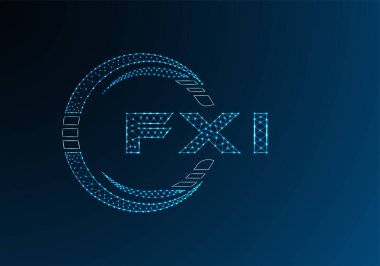 FXI düşük poli harfli logo vektör tasarımı. FXI düşük poli logo tasarımı. 