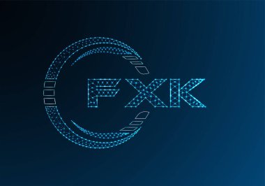 FXK düşük poli harfli logo vektör tasarımı. FXK düşük poli logo tasarımı. 
