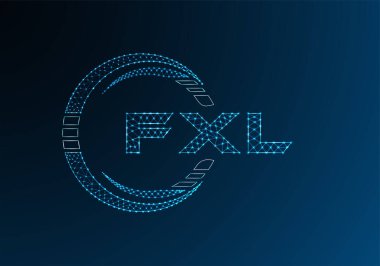 FXL düşük poli harfli logo vektör tasarımı. FXL düşük poli logo tasarımı. 