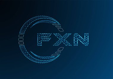 FXN düşük poli harfli logo vektör tasarımı. FXN düşük poli logo tasarımı. 