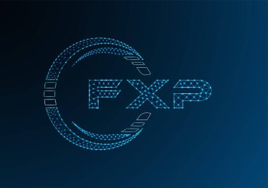 FXP düşük poli harfli logo vektör tasarımı. FXP düşük poli logo tasarımı. 