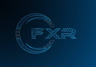 FXR düşük poli harfli logo vektör tasarımı. FXR düşük poli logo tasarımı. 