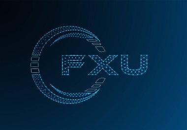 FXU düşük poli harfli logo vektör tasarımı. FXU düşük poli logo tasarımı. 