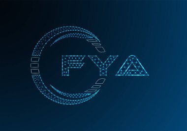 FYA düşük poli harfli logo vektör tasarımı. FYA düşük poli logo tasarımı. 