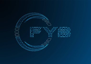 Bilgin olsun, düşük poli harfli logo vektör tasarımı. FYB düşük poli logo tasarımı. 