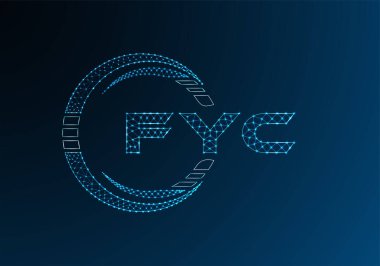 FYC düşük poli harfli logo vektör tasarımı. FYC düşük poli logo tasarımı. 