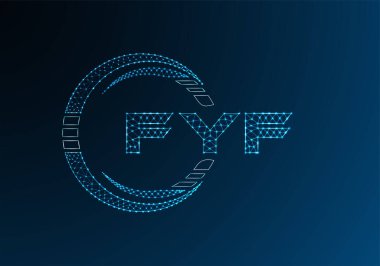 FYF düşük poli harfli logo vektör tasarımı. FYF düşük poli logo tasarımı. 