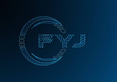 FYJ düşük poli harfli logo vektör tasarımı. FYJ düşük poli logo tasarımı. 