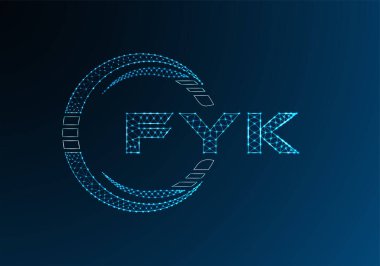 FYK düşük poli harfli logo vektör tasarımı. FYK düşük poli logo tasarımı. 