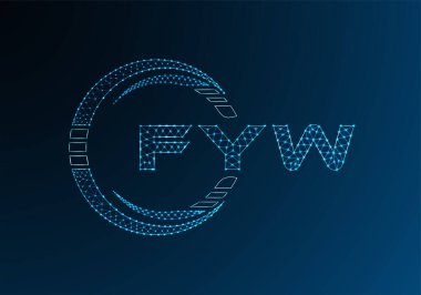 Bilgin olsun, düşük poli harfli logo vektör tasarımı. FYW düşük poli logo tasarımı. 