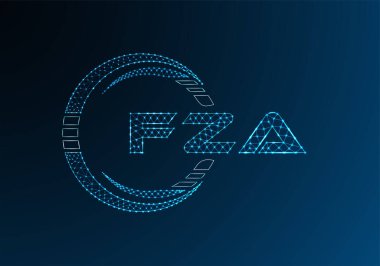 FZA düşük poli harfli logo vektör tasarımı. FZA düşük poli logo tasarımı. 