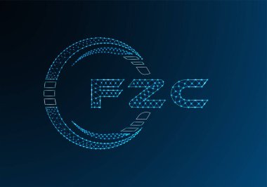 FZC düşük poli harfli logo vektör tasarımı. FZC düşük poli logo tasarımı. 