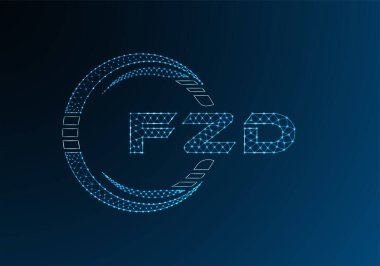 FZD düşük poli harfli logo vektör tasarımı. FZD düşük poli logo tasarımı. 