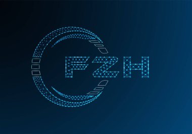 FZH düşük poli harfli logo vektör tasarımı. FZH düşük poli logo tasarımı. 