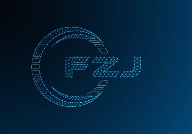 FZJ düşük poli harfli logo vektör tasarımı. FZJ düşük poli logo tasarımı. 