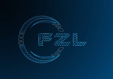 FZL düşük poli harfli logo vektör tasarımı. FZL düşük poli logo tasarımı. 