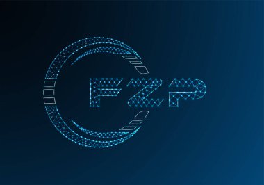 FZP düşük poli harfli logo vektör tasarımı. FZP düşük poli logo tasarımı. 