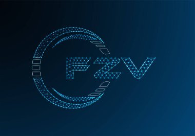 FZV düşük poli harfli logo vektör tasarımı. FZV düşük poli logo tasarımı. 
