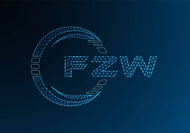 FZW düşük poli harfli logo vektör tasarımı. FZW düşük poli logo tasarımı. 